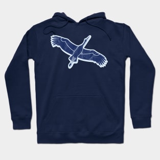 Blue Stork pattern Hoodie